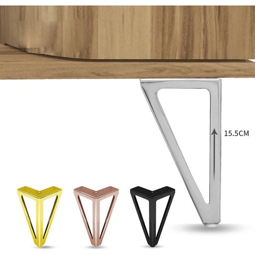 Picioare de mobilier WZCMLJ 6-15 cm, triunghiulare, pentru masă, scaun, dulap, canapea, set de 4 bucăți, negru