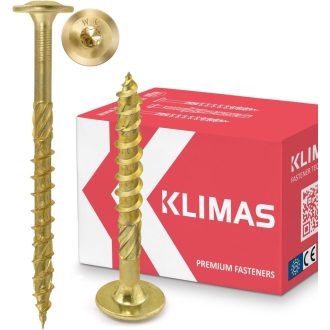 Șurub pentru lemn KLIMAS Torx TX40 8x200mm 50 buc, cap plat