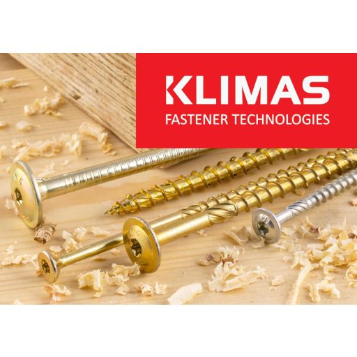 Șurub pentru lemn KLIMAS Torx TX40 8x200mm 50 buc, cap plat