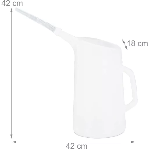 Relaxdays 5L Olajcsere Adagoló Rugalmas Csővel Autóhoz Fehér - 42 centimeters