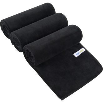   SINLAND Mikroszálas Edzőtörlő 40x80cm 3db Fekete Sporthoz és Edzéshez