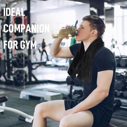 Prosop de antrenament din microfibră SINLAND 40x80cm, 3 bucăți, negru, pentru sport și fitness