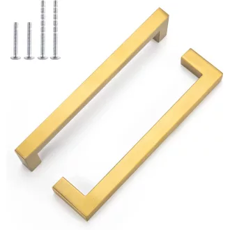   LONTAN 6 komada zlatnih ručki za namještaj, razmak rupa 76 mm, set ručki za ladice i ormare