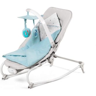   Kinderkraft FELIO elektromos babacsalád, ringató, összecsukható, vibrációs, 8 melódia, 0-18 kg, kék