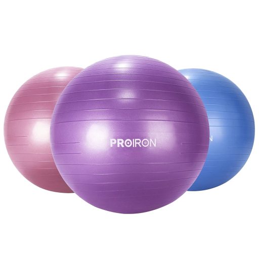 PROIRON 55cm Lila Gimnasztikai Labda Pumpával, Szülési és Yoga Labda