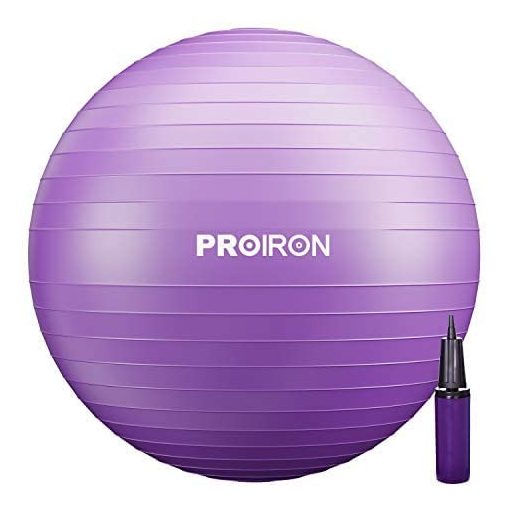 PROIRON 55cm Lila Gimnasztikai Labda Pumpával, Szülési és Yoga Labda