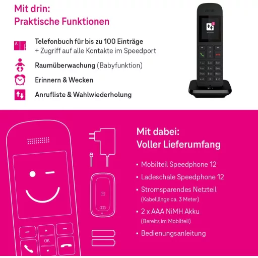 Telekom Speedphone 12 Vezeték Nélküli Telefon Speed Port-hoz