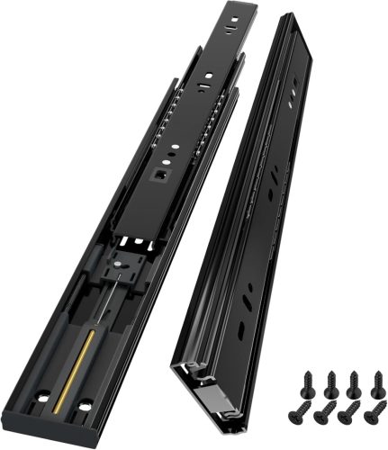 AOLISHENG Fiók Sín 350 mm - Teljes Kihúzású, Csillapított Záródású Fiókvezetők, 45 kg Teherbírás, Oldalsó Rögzítésű, Acél Kivitel, 1 Pár