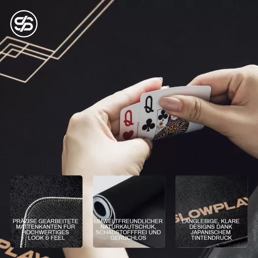 SLOWPLAY Godel Texas Holdem Poker Podloga 180x90 cm Crna Boja Šampanjca Premium Prijenosna Navlaka za Stol Vodootporna