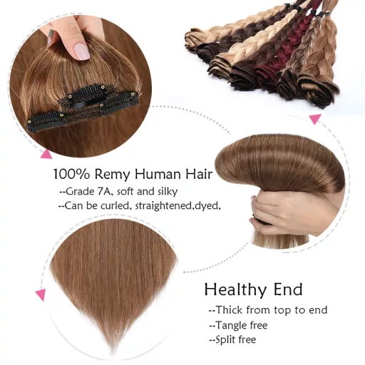 SEGO Extensii Clip-In Păr Natural, 8 Piese, Remy, Șaten Deschis #6, 61cm, 170g
