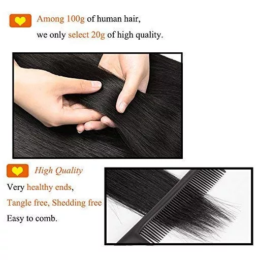 SEGO Extensii Clip-In Păr Natural, 8 Piese, Remy, Șaten Deschis #6, 61cm, 170g