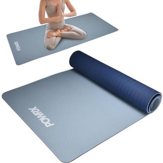  POWRX Yoga i Pilates podloga 90x60cm, Protuklizna fitness prostirka s remenom za nošenje