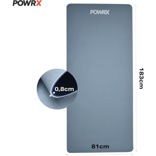 POWRX Yoga i Pilates podloga 90x60cm, Protuklizna fitness prostirka s remenom za nošenje