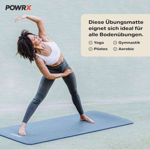 Saltea Yoga și Pilates POWRX 90x60cm, Antiderapantă, cu Curea de Transport