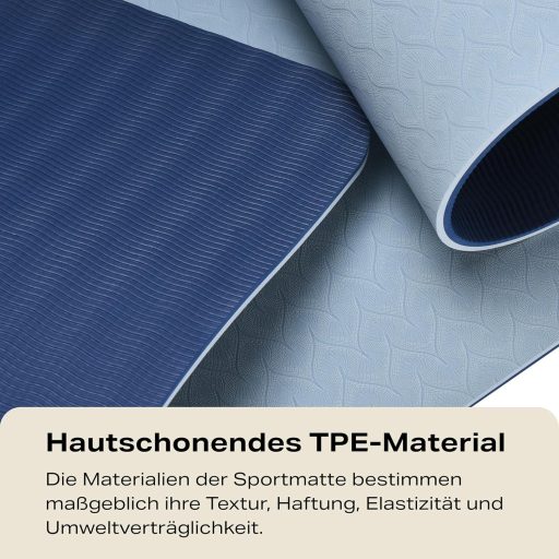 Saltea Yoga și Pilates POWRX 90x60cm, Antiderapantă, cu Curea de Transport