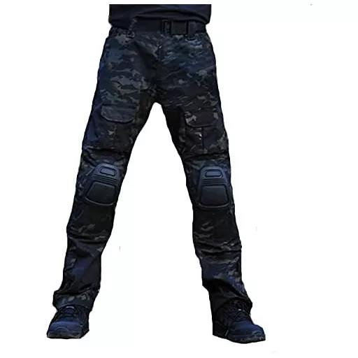 JOYASUS Taktické nohavice na paintball, airsoft a hry, vojenské nohavice s viacerými vreckami a chráničmi kolien pre mužov
