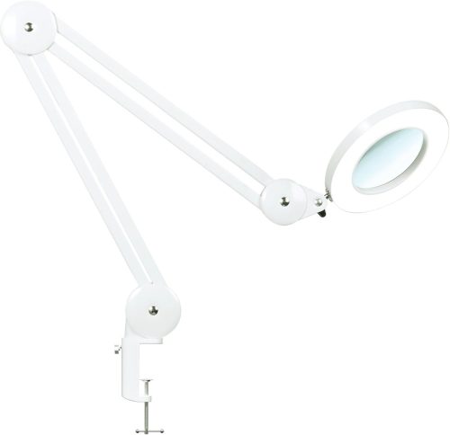 Lampă Lupă LED Beyamz cu Mărire 5x, Lentilă de 125mm Diametru, 1100 Lumeni, Intensitate Luminoasă Reglabilă, pentru Utilizare la Locul de Muncă și Cosmetică