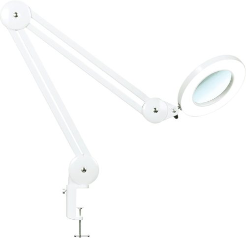 Lampă Lupă LED Beyamz cu Mărire 5x, Lentilă de 125mm Diametru, 1100 Lumeni, Intensitate Luminoasă Reglabilă, pentru Utilizare la Locul de Muncă și Cosmetică