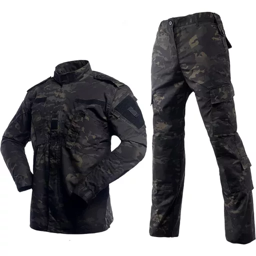 Costum de camuflaj pentru bărbați JOYASUS, jachetă și pantaloni, fără curea, pentru Airsoft, Paintball, Vânătoare, mărimea XXL