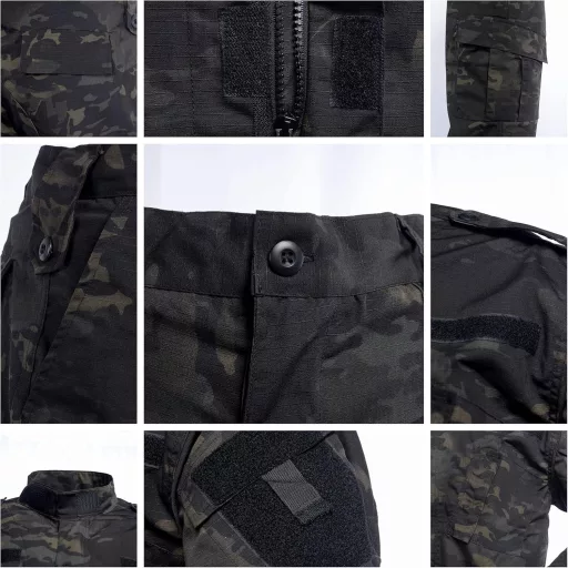 Costum de camuflaj pentru bărbați JOYASUS, jachetă și pantaloni, fără curea, pentru Airsoft, Paintball, Vânătoare, mărimea XXL