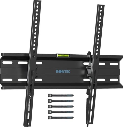 Suport TV de perete înclinabil BONTEC pentru televizoare LCD/LED/Plasma de 23-55 inch, cu ecran plat și curbat, capacitate maximă 45 kg, VESA 400x400