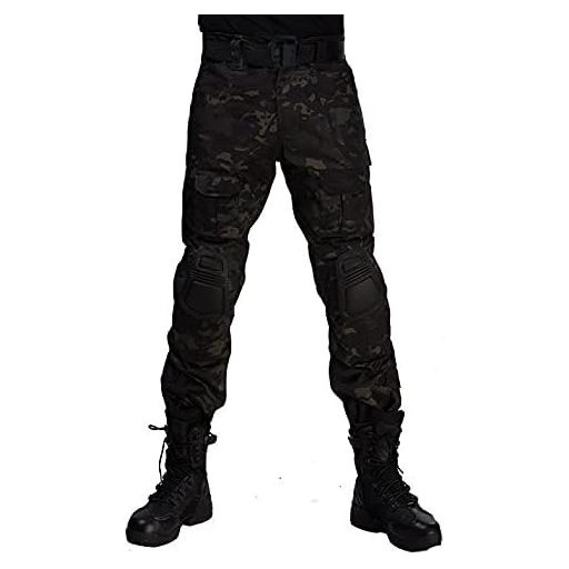 JOYASUS Paintball Taktičke Hlače s Ulošcima za Koljena i Više Džepova, Veličina M