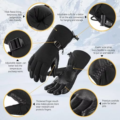 Mănuși de schi OZERO XL – Impermeabile, rezistente la vânt, călduroase pentru iarnă, pentru bărbați și femei