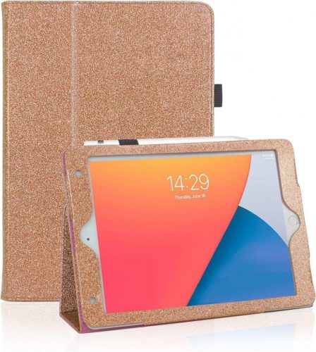 Husă pentru iPad 9.7" Apple, roz sclipitor, de fetițe, cu suport