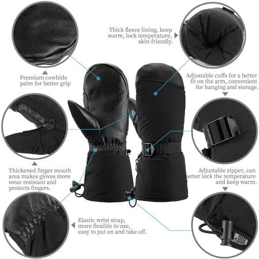 Mănuși de schi OZERO XXL – Impermeabile, rezistente la vânt, mănuși călduroase de iarnă pentru bărbați și femei