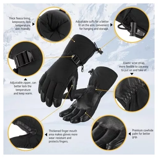 Mănuși de schi de iarnă OZERO XXL pentru bărbați și femei - Snowboard, Motociclism, Schi - Protecție impermeabilă și călduroasă pentru mâini