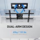 PERLESMITH TV fali tartó 37-85" képernyőkhöz, dönthető, forgatható, 60kg-ig