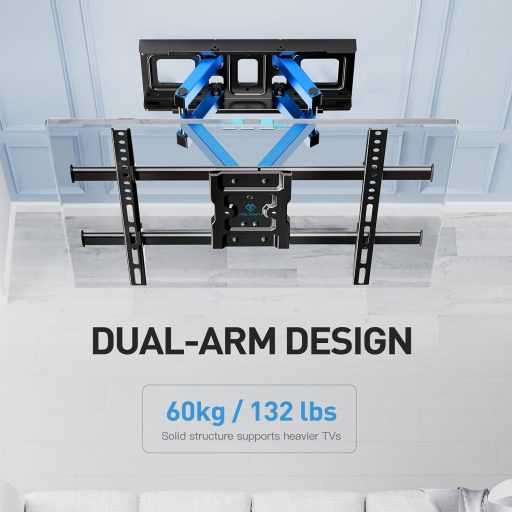 Nástenný držiak na TV PERLESMITH pre obrazovky 37-85", naklápací, otočný, do 60 kg
