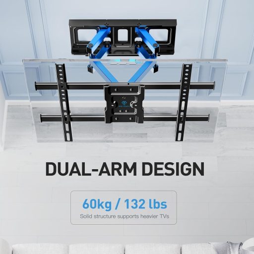 PERLESMITH TV fali tartó 37-85 colos tévéhez, dönthető forgatható, max 60kg, VESA 600x400