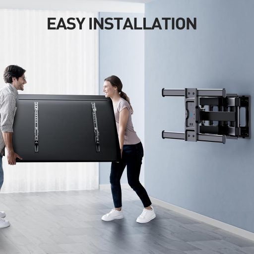 PERLESMITH TV fali tartó 37-85 colos tévéhez, dönthető forgatható, max 60kg, VESA 600x400