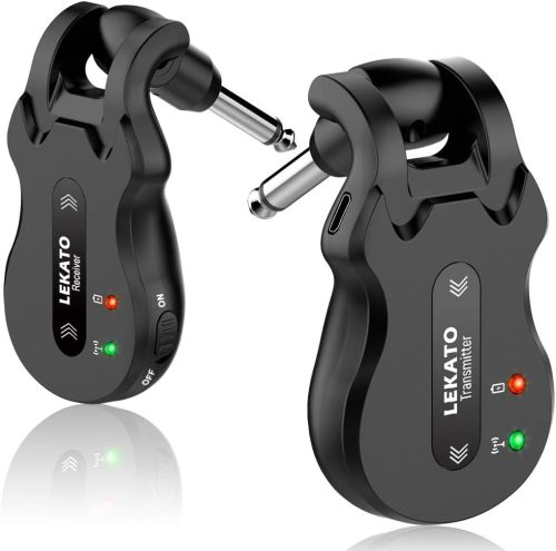 Sistem wireless pentru chitară LEKATO 5.8GHz - Set emițător-receptor reîncărcabil pentru chitară electrică și bas, fără interferențe