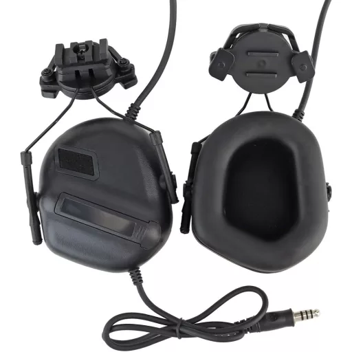 ATAIRSOFT Taktikai Fülhallgató Mikrofonnal Vízálló Fekete