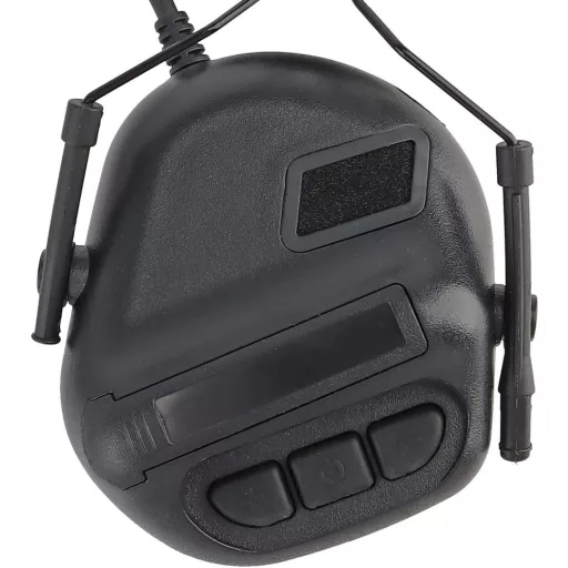 ATAIRSOFT Taktikai Fülhallgató Mikrofonnal Vízálló Fekete