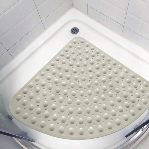 zeshengmuye Negyedkör Fürdőszobai Csúszásmentes Zuhanyszőnyeg 54x54cm Bézs