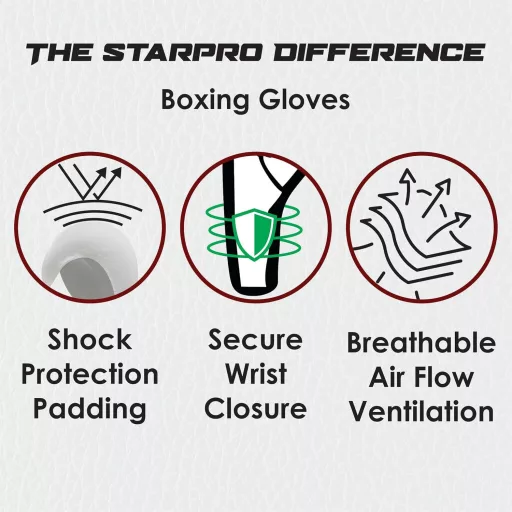 Starpro Boxkesztyű - Erős Ütésekhez, Férfiaknak és Nőknek, Edzéshez és Versenyhez