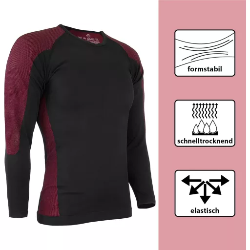 ALPIDEX Férfi Funkcionális Alsónemű Termikus Síalsó Lélegző Gyors Száradó - L-XL, Black-red