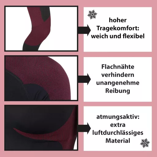 ALPIDEX Férfi Funkcionális Alsónemű Termikus Síalsó Lélegző Gyors Száradó - L-XL, Black-red