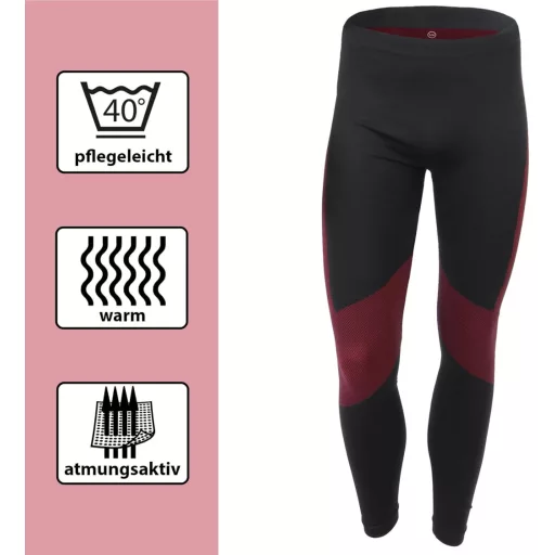 ALPIDEX Férfi Funkcionális Alsónemű Termikus Síalsó Lélegző Gyors Száradó - L-XL, Black-red