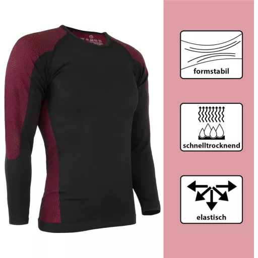ALPIDEX Férfi Funkcionális Alsónemű Termikus Síalsó Lélegző Gyors Száradó - L-XL, Black-red