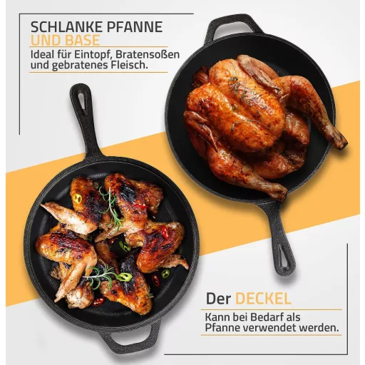 KICHLY 3 literes öntöttvas bogrács és serpenyő szett kempingezéshez