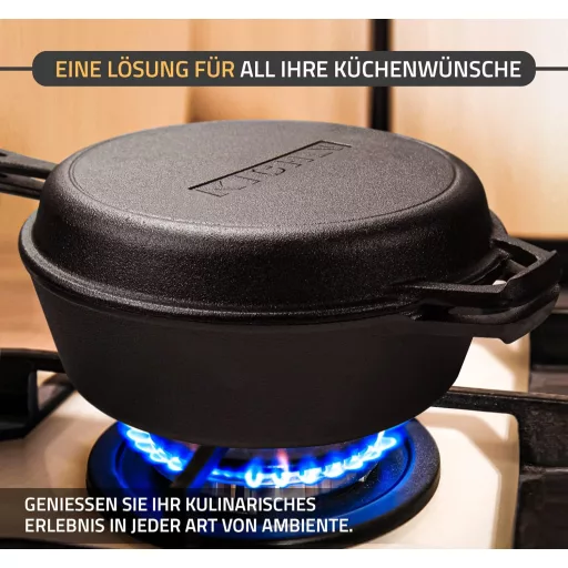 KICHLY 3 literes öntöttvas bogrács és serpenyő szett kempingezéshez