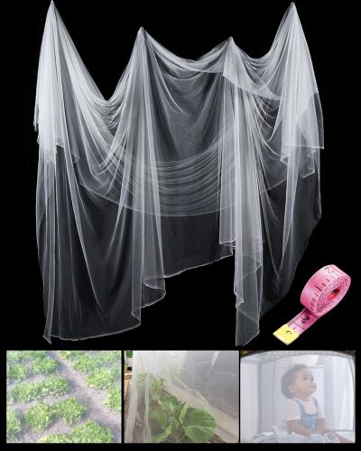 Plasă de țânțari Zonon, cu țesătură fină - Plasă de protecție împotriva insectelor și a păsărilor, albă, pentru grădini, plante - Plasă de protecție multifuncțională 3x10m