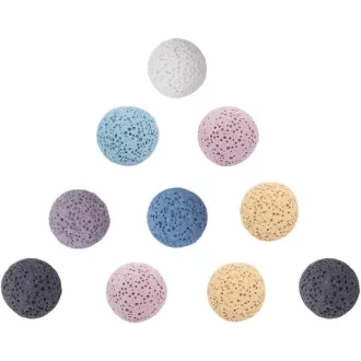   NBEADS Farebné lávové vonné perly, bez dierok, 10-dielna súprava