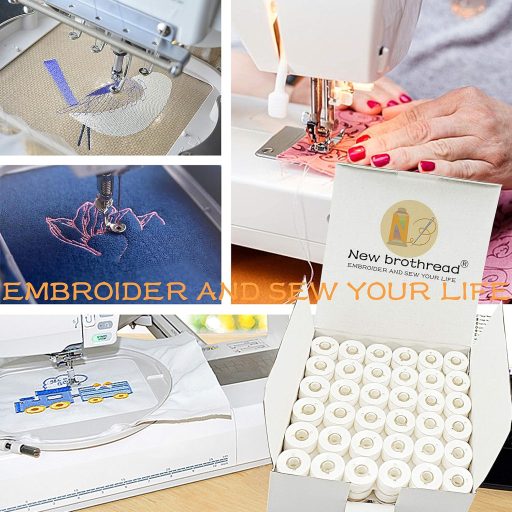 New brothread 144 komada L tip (SA155) bijeli prethodno namotani konci za špulice za strojeve za vezenje i šivanje