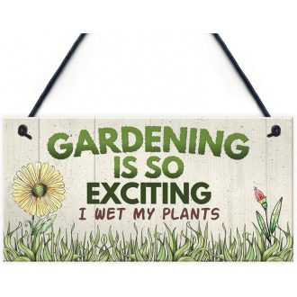   Smiješna njemačka vrtna ploča "Vrtlarstvo je uzbudljivo" - Poklon za vrtlare