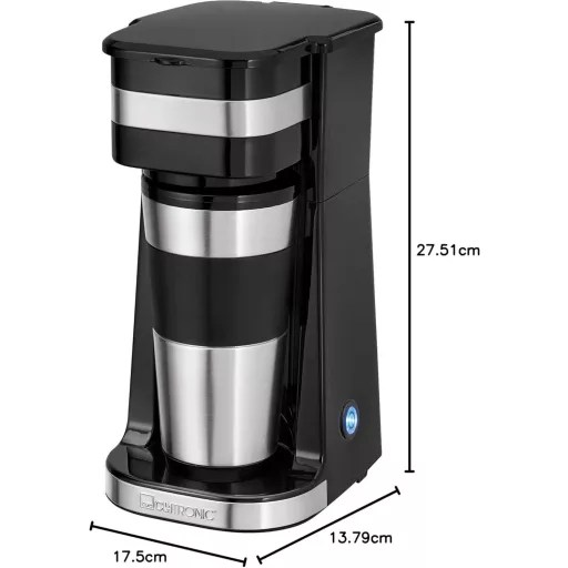 Clatronic KA 3733 egycsésze kávéfőző rozsdamentes bögre és aroma fedéllel